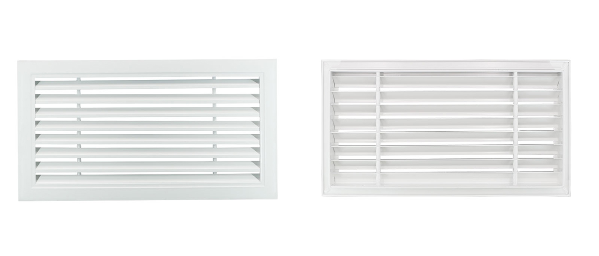 PVC Hinged Air Return Grille - No Damper, White Finish FHD-308