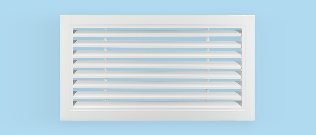 PVC Hinged Air Return Grille - No Damper, White Finish detail 3